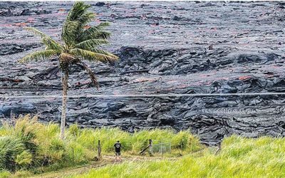 熔巖聚成海  夏威夷火山持續(xù)噴發(fā)