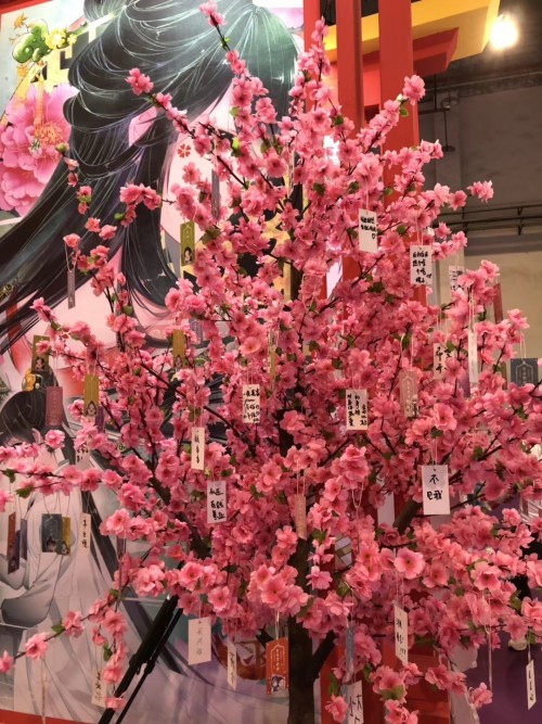  許愿樹上掛滿了粉絲的心愿祝福